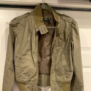 Green jacket (looks like a bomber jacket)